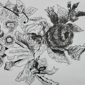 Natura morta con bouquet di rose e primule - collezione privata, A.A. 2018
